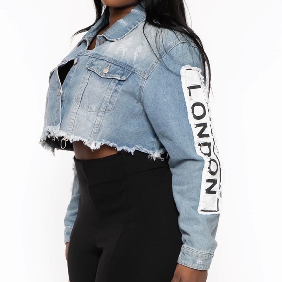 Patched Crop Jean Jacket - Picture 2 of 4